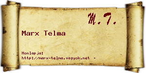 Marx Telma névjegykártya